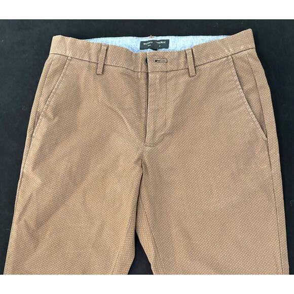 Banana Republic Aiden Chino Pants Men's Brown Geometric Straight Stretch 30x30 - Picture 2 of 5